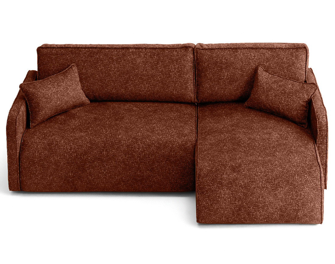 Canapé d'angle réversible 4 places convertible avec coffres en tissu moucheté Apolline