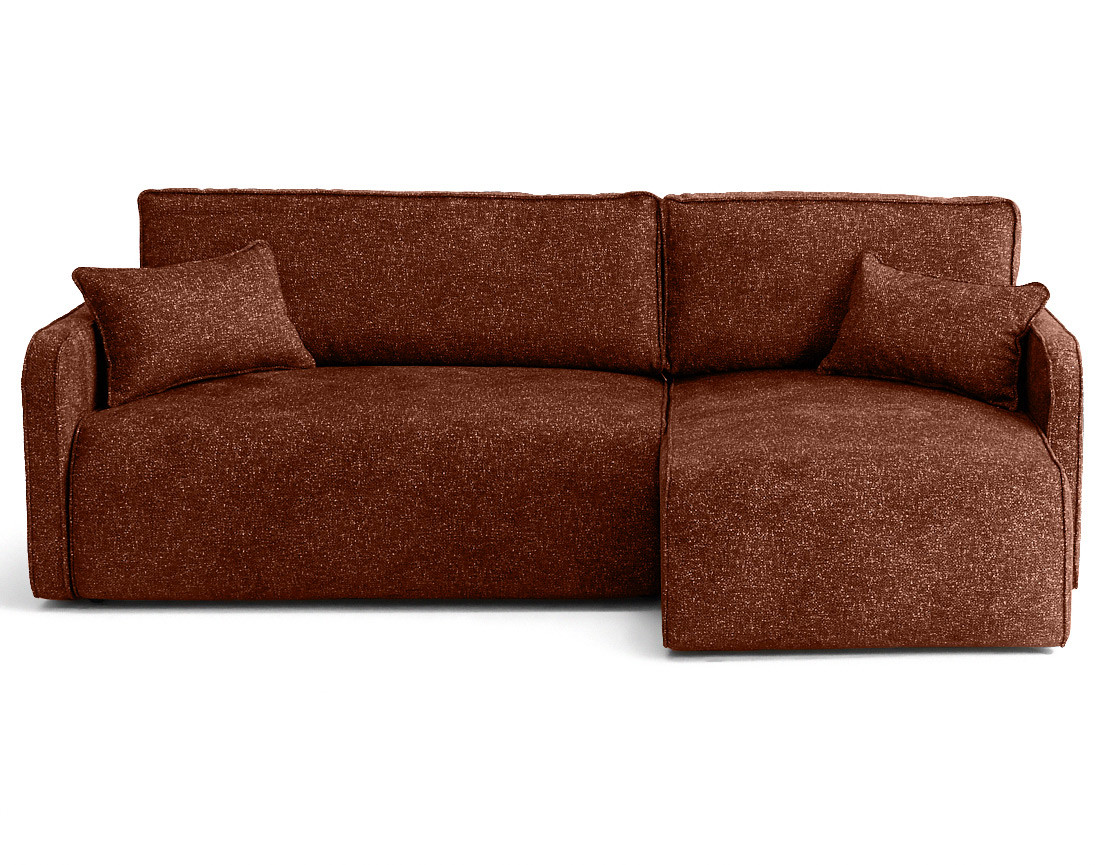 Canapé d'angle réversible 4 places convertible avec coffres en tissu moucheté Apolline