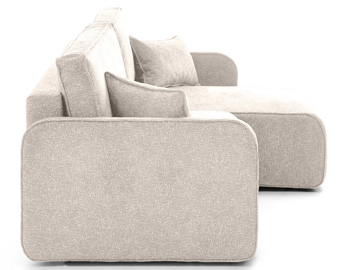 Canapé d'angle réversible 4 places convertible avec coffres en tissu moucheté Apolline