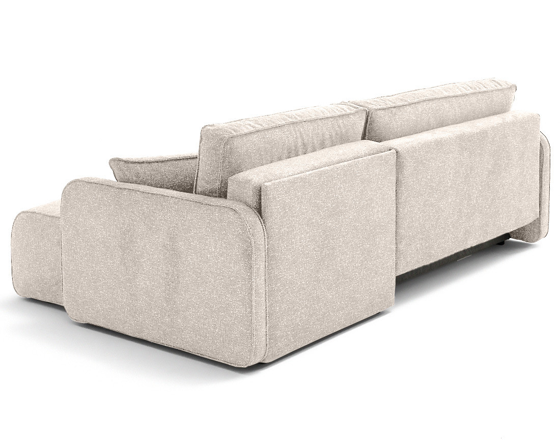 Canapé d'angle réversible 4 places convertible avec coffres en tissu moucheté Apolline