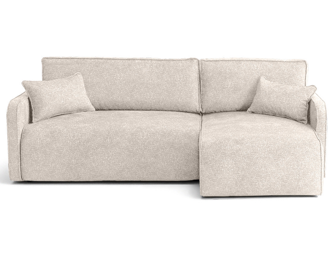 Canapé d'angle réversible 4 places convertible avec coffres en tissu moucheté Apolline