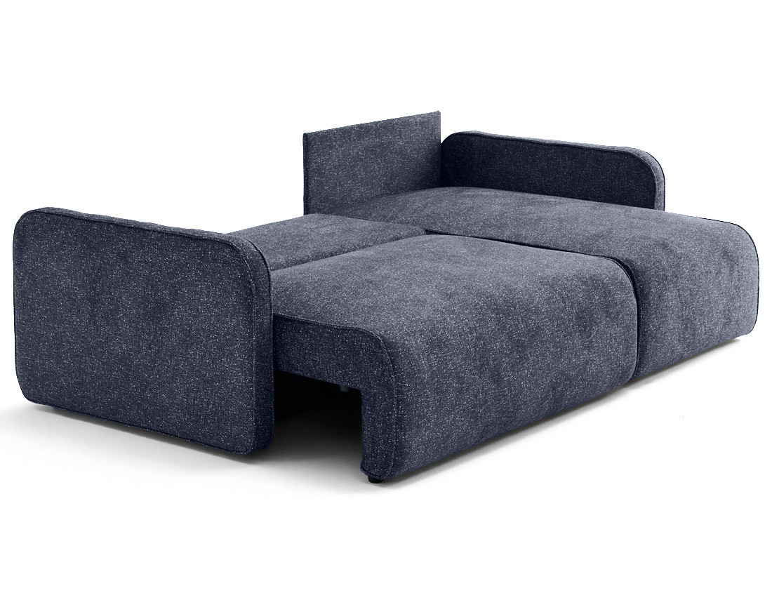 Canapé d'angle réversible 4 places convertible avec coffres en tissu moucheté Apolline