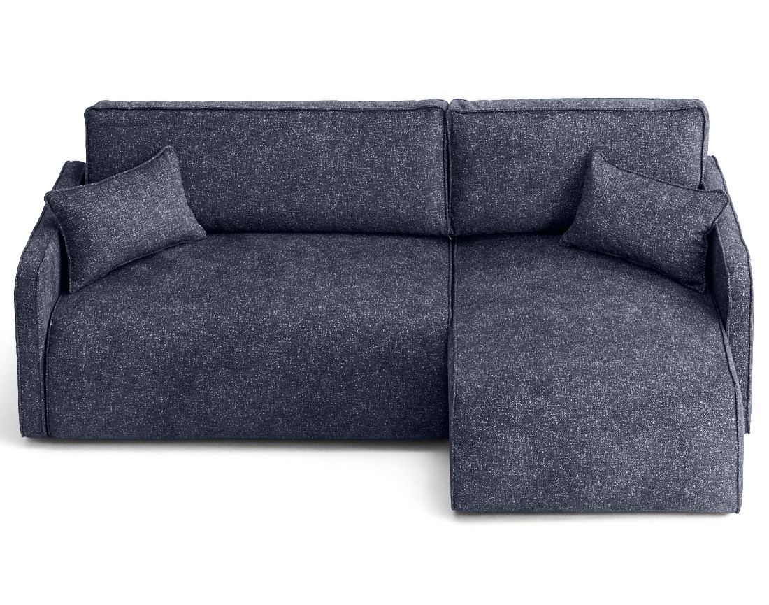 Canapé d'angle réversible 4 places convertible avec coffres en tissu moucheté Apolline