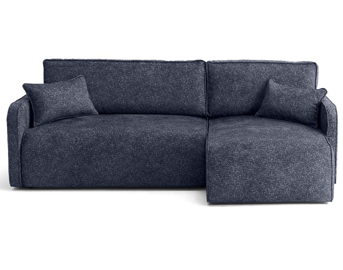Canapé d'angle réversible 4 places convertible avec coffres en tissu moucheté Apolline