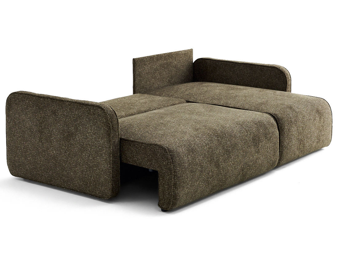 Canapé d'angle réversible 4 places convertible avec coffres en tissu moucheté Apolline