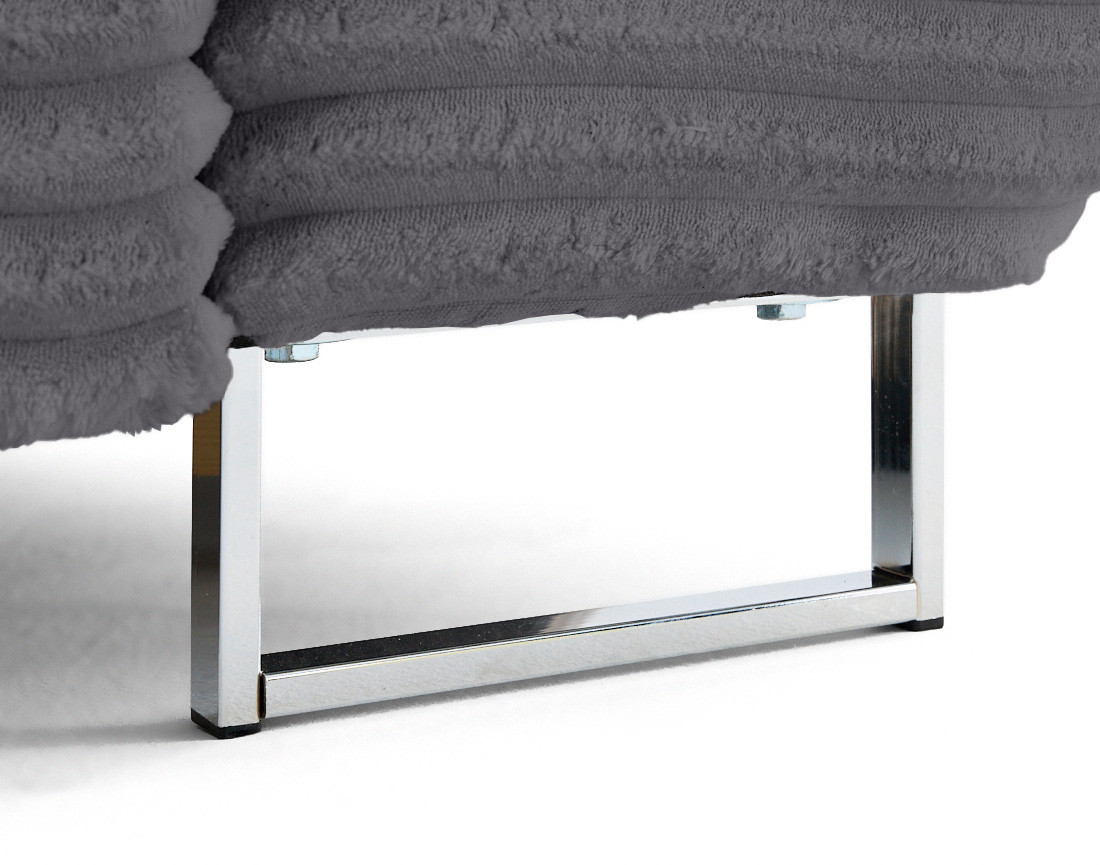 Canapé d'angle gauche 5 places convertible avec coffre et têtières en velours côtelé grosses côtes Zaria