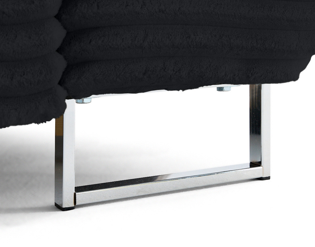 Canapé d'angle gauche 5 places convertible avec coffre et têtières en velours côtelé grosses côtes Zaria