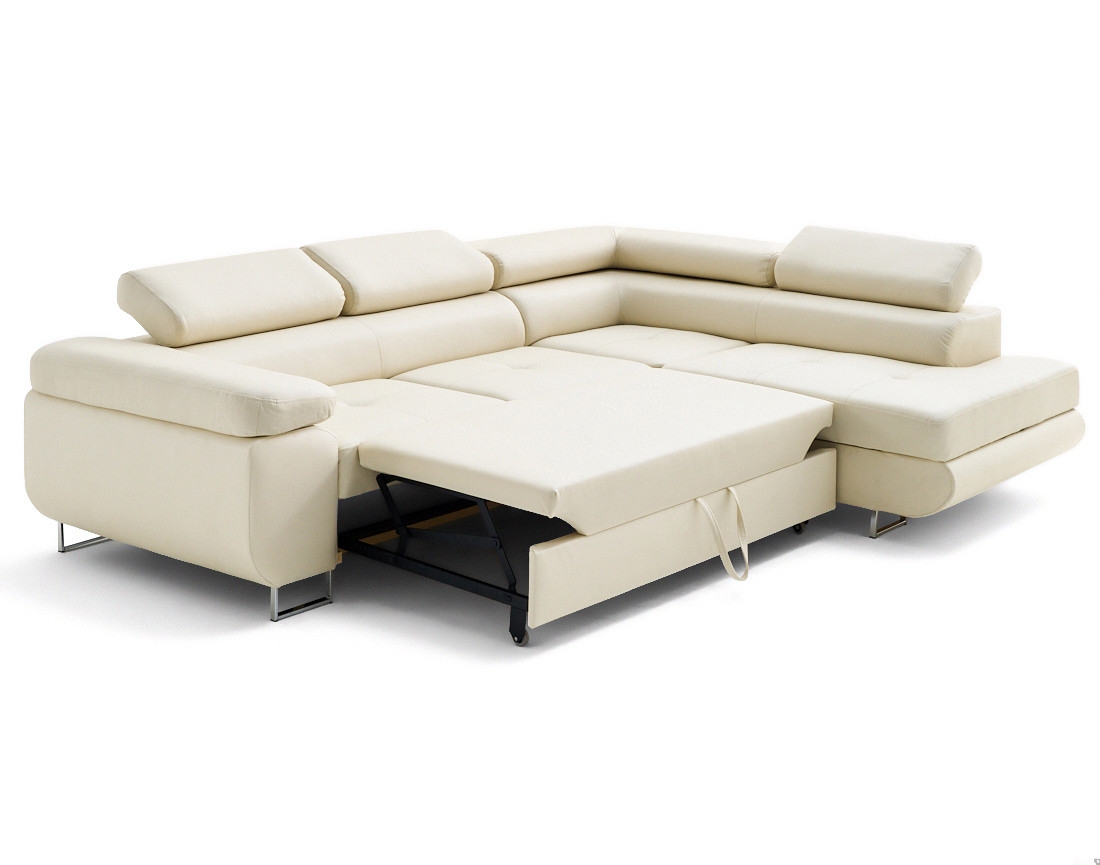 Canapé d'angle droit 5 places convertible avec coffre et têtières en simili Zaria