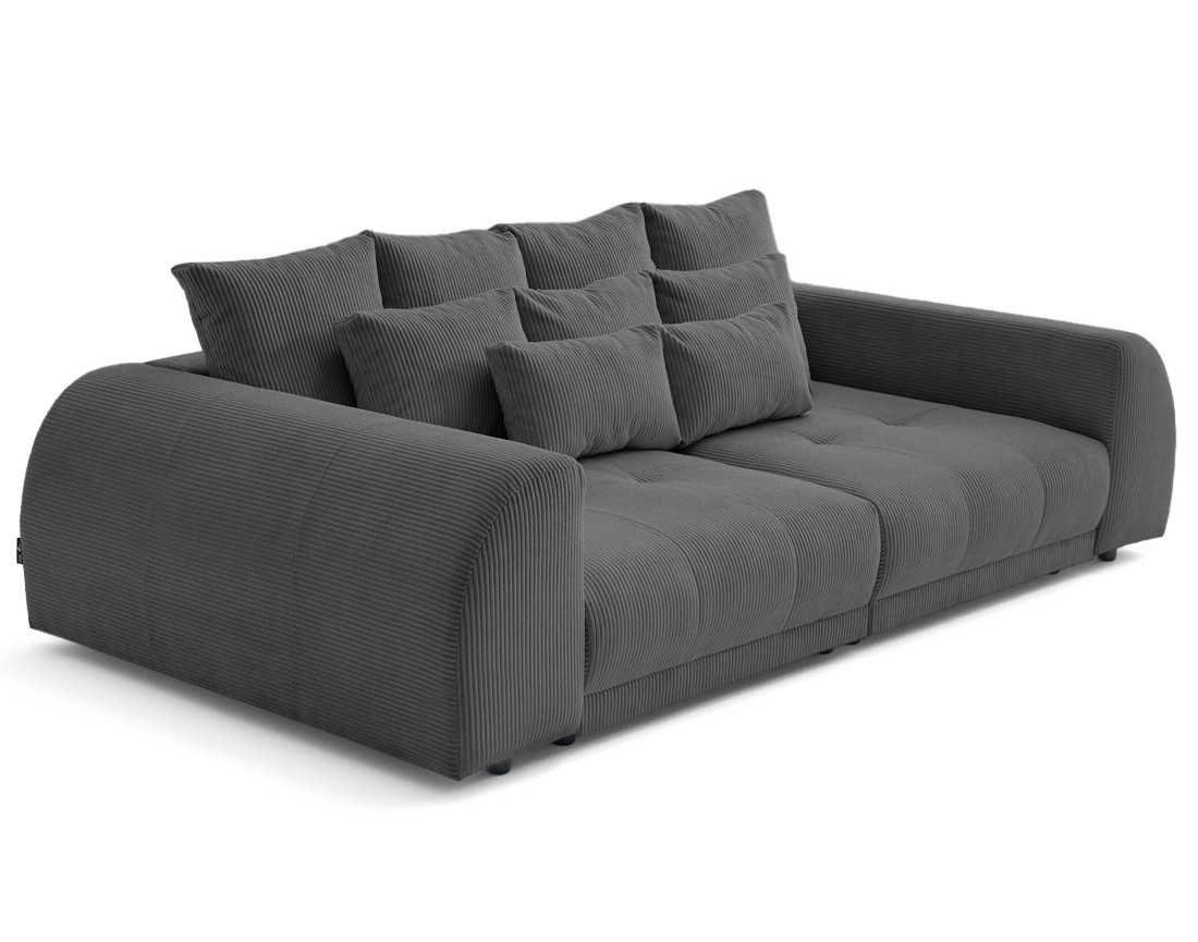 Canapé droit 4 places en velours côtelé Amadora