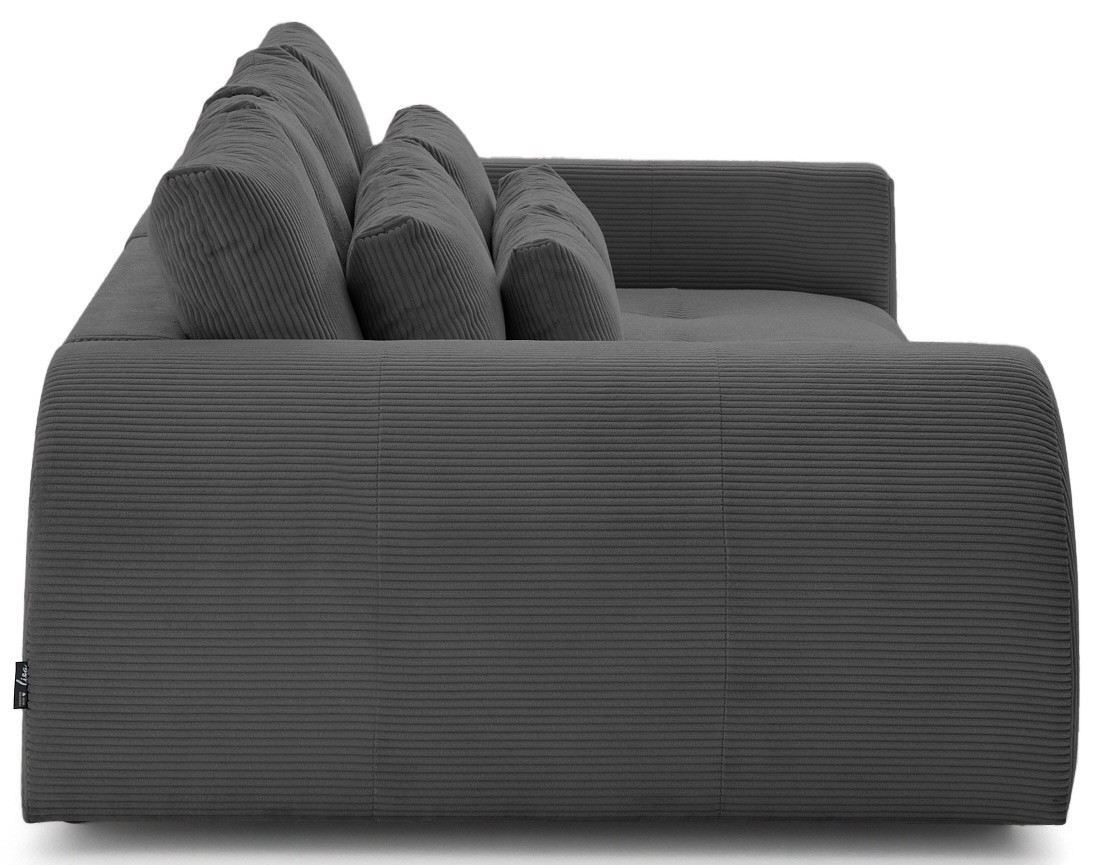 Canapé droit 4 places en velours côtelé Amadora