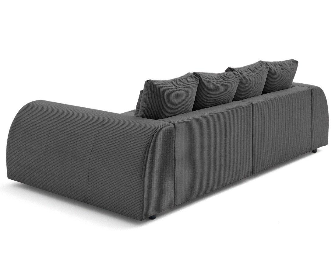 Canapé droit 4 places en velours côtelé Amadora