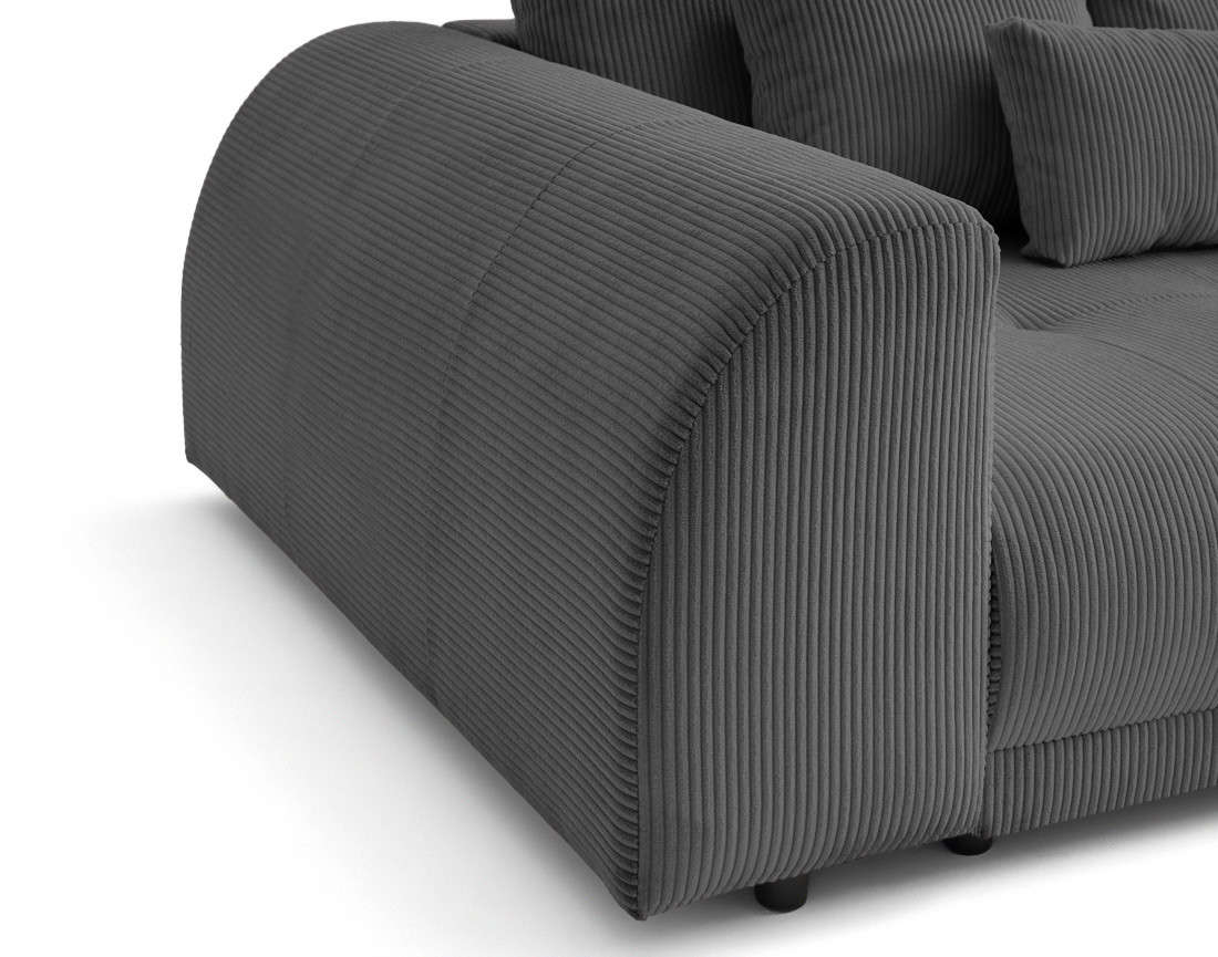 Canapé droit 4 places en velours côtelé Amadora