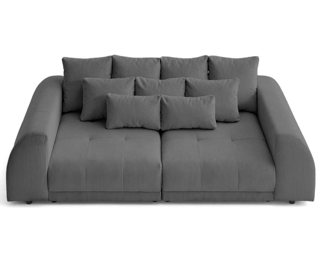Canapé droit 4 places en velours côtelé Amadora
