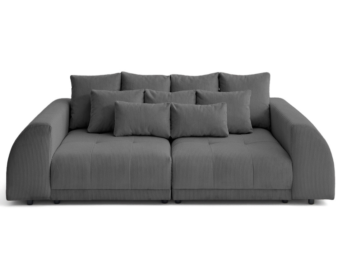 Canapé droit 4 places en velours côtelé Amadora