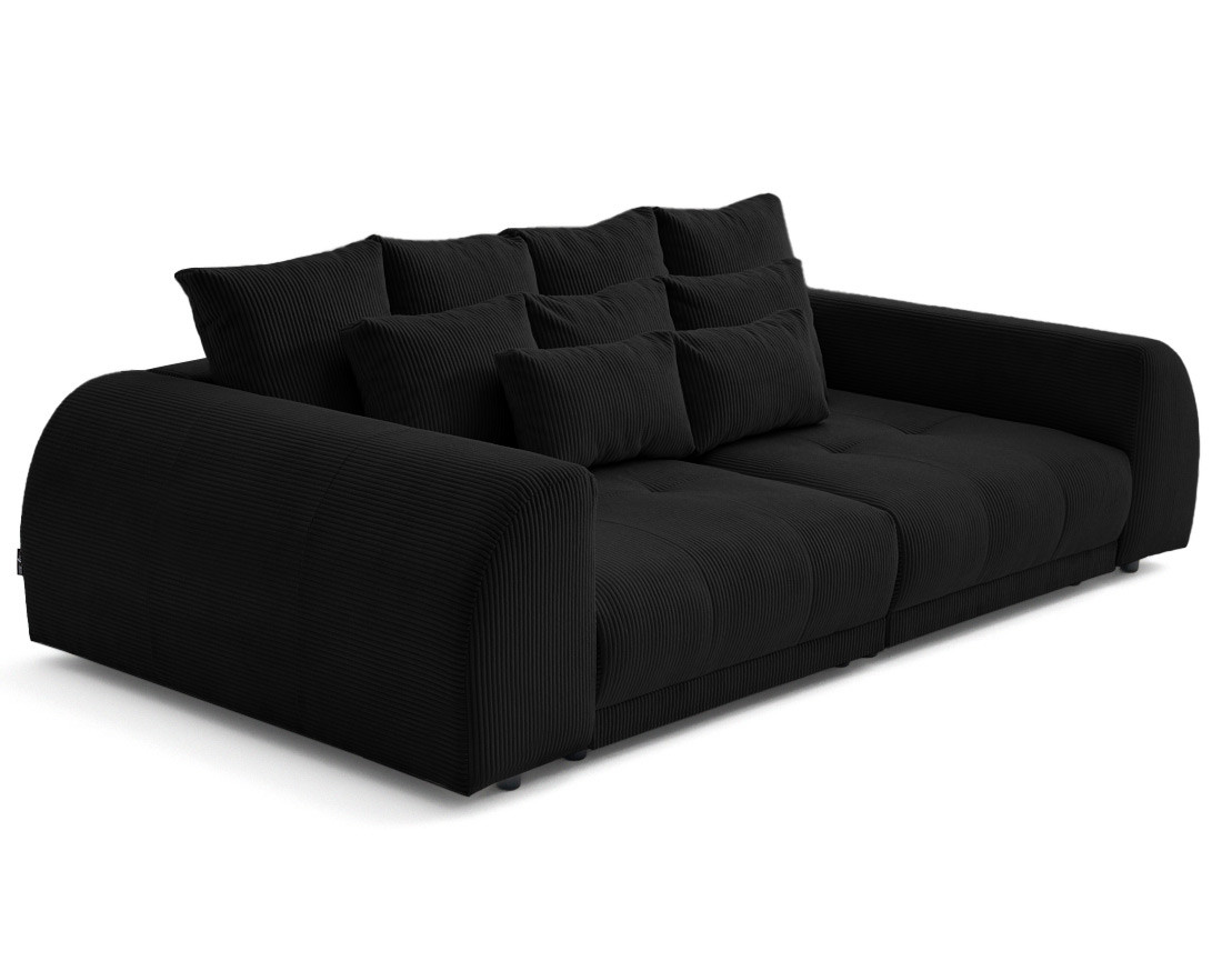 Canapé droit 4 places en velours côtelé Amadora