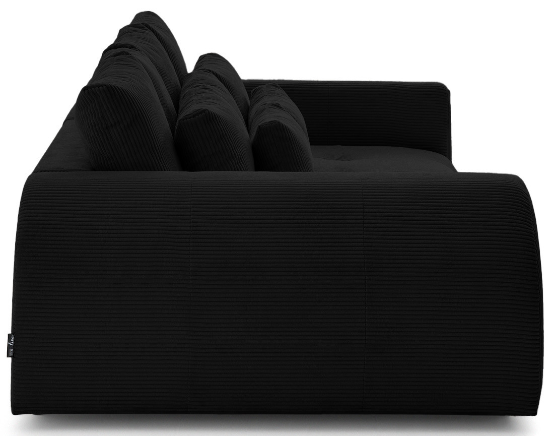 Canapé droit 4 places en velours côtelé Amadora