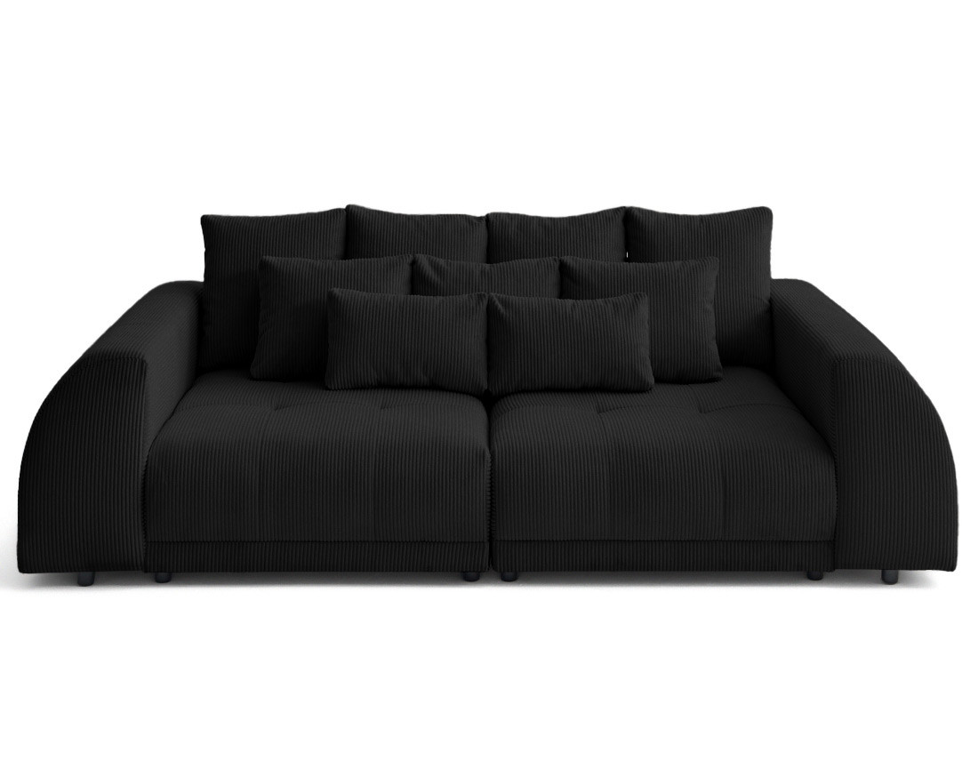 Canapé droit 4 places en velours côtelé Amadora