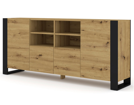 Buffet bas bois et noir 188 cm Pedro