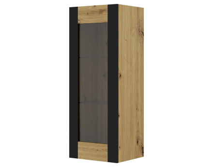 Vitrine suspendue bois et noir 125 cm Pedro