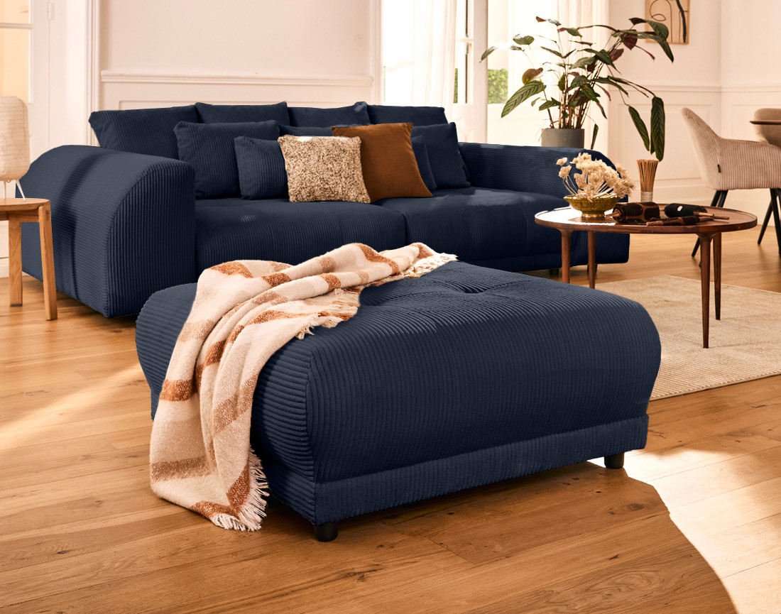 Pouf en velours côtelé Amadrora