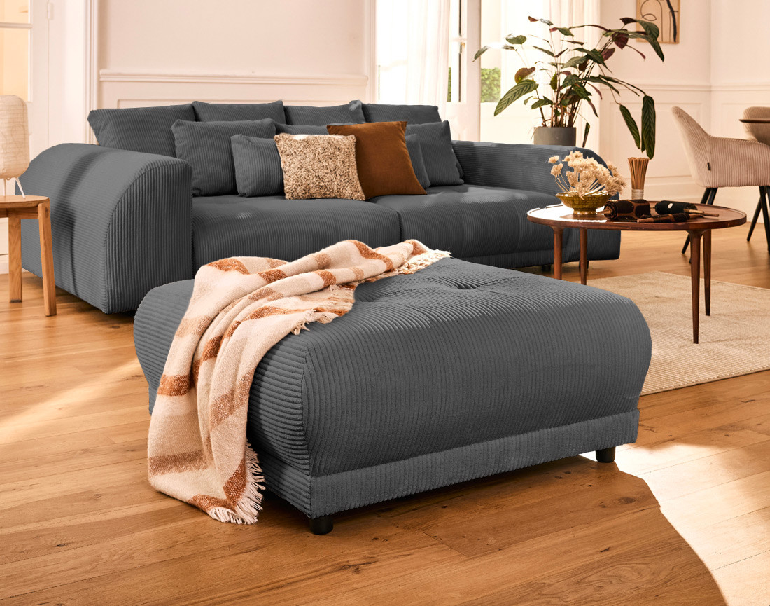 Pouf en velours côtelé Amadrora