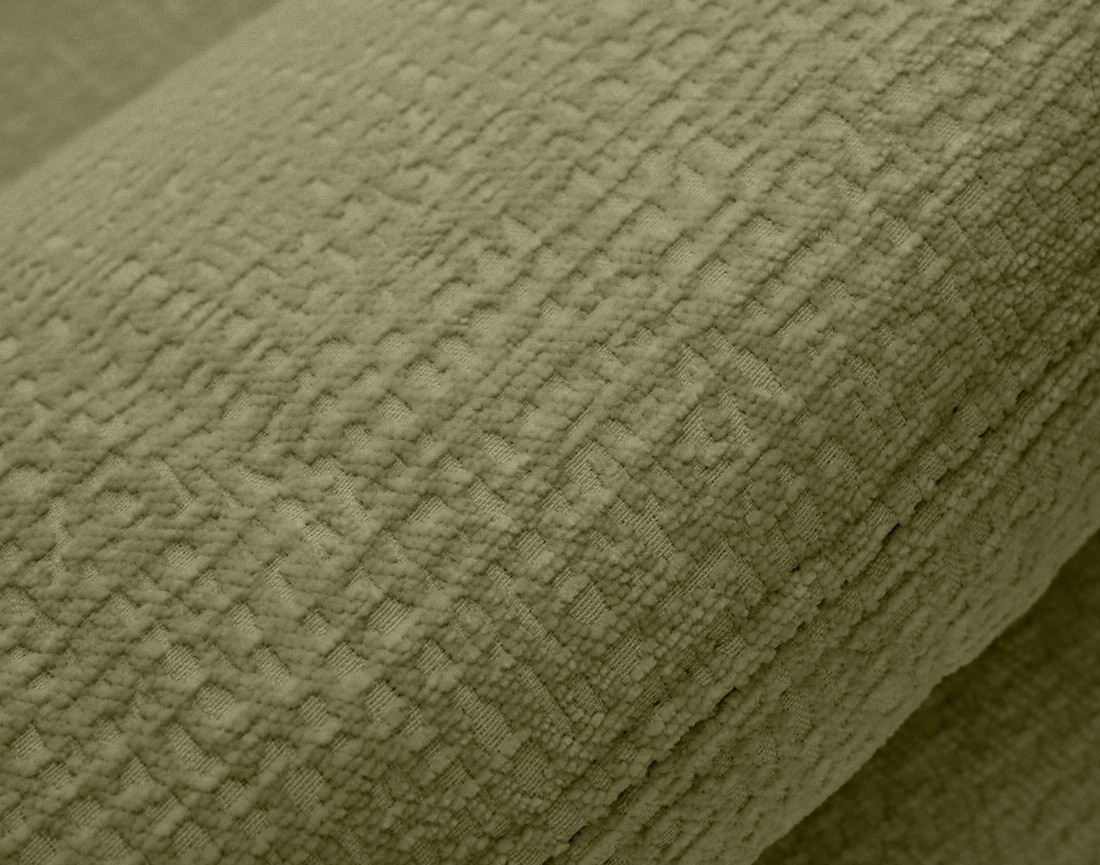 Canapé droit 3 places en tissu velours relief Bastille
