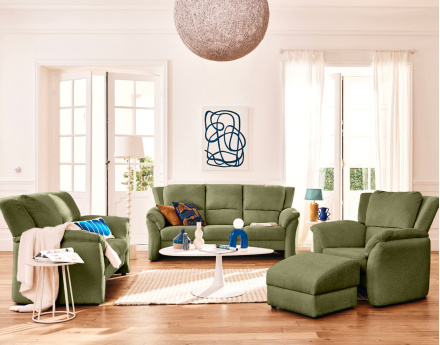 Canapé droit 3 places en tissu velours relief Bastille