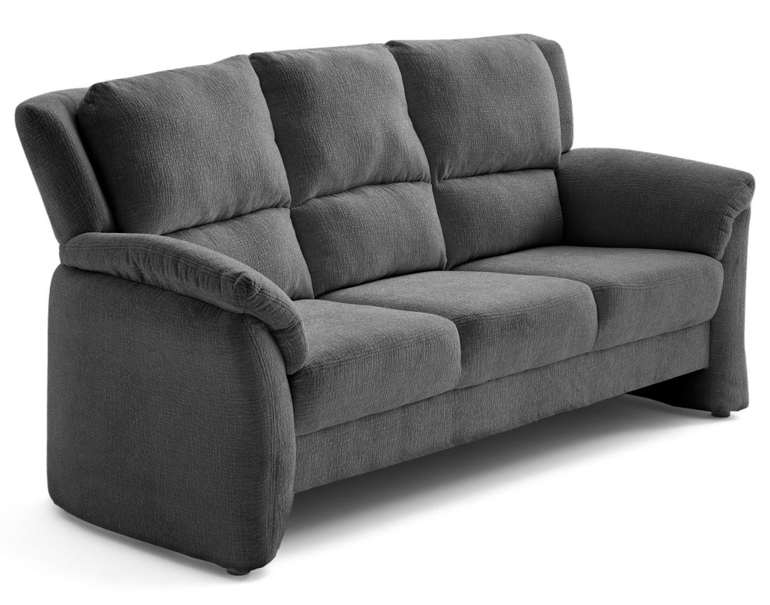 Canapé droit 3 places en tissu velours relief Bastille