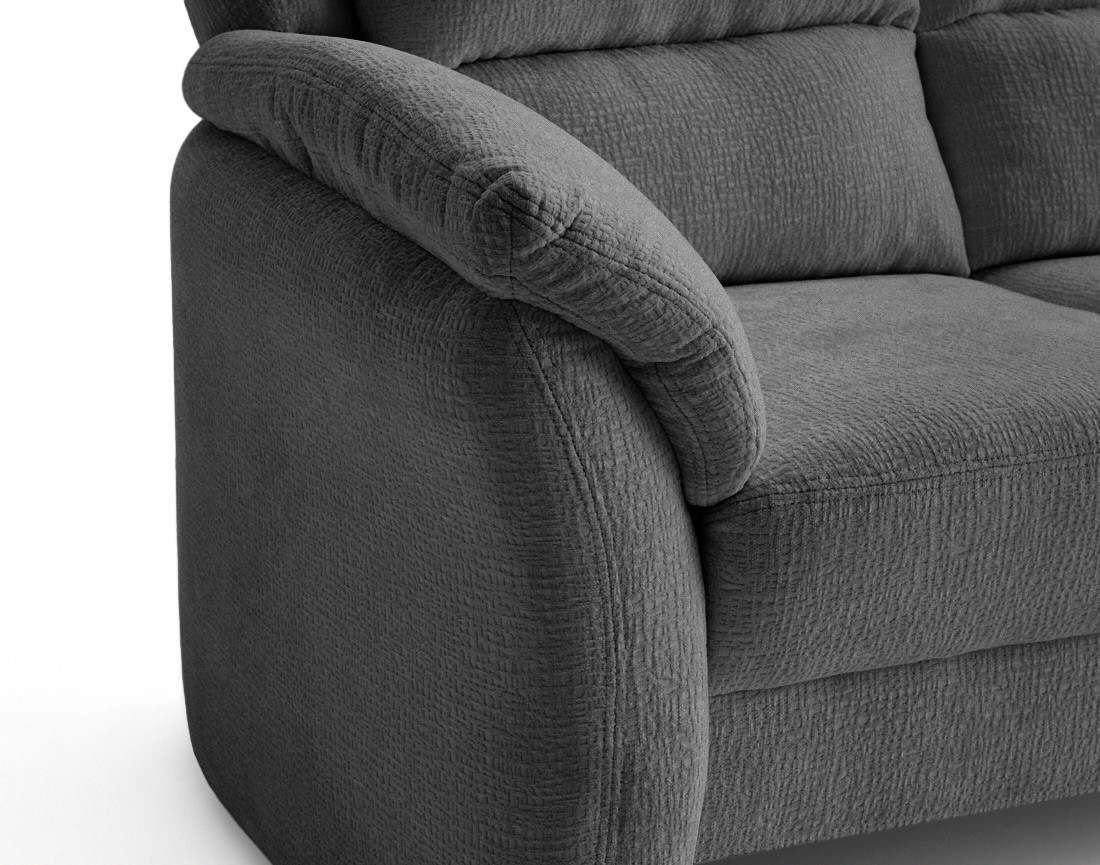 Canapé droit 3 places en tissu velours relief Bastille