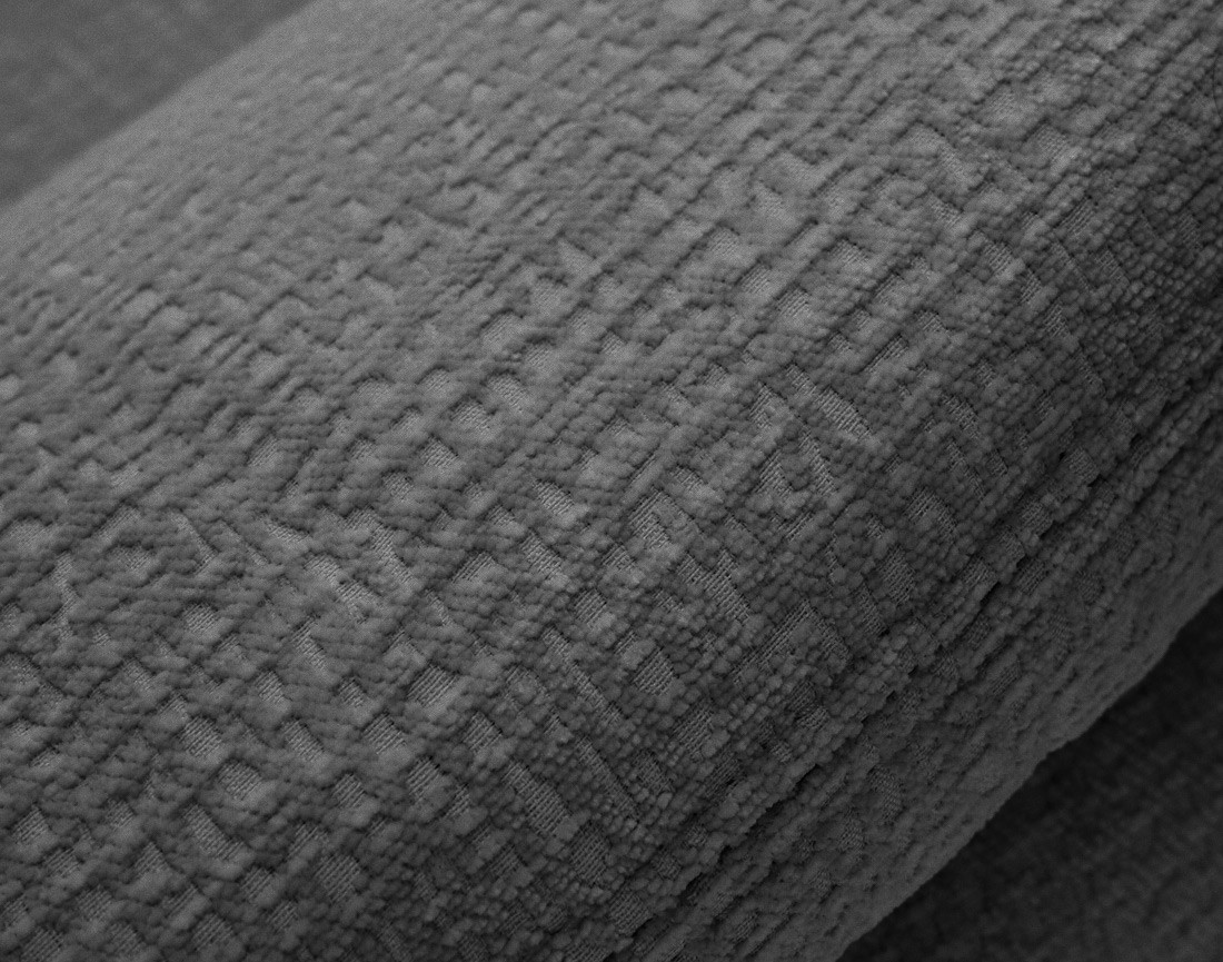 Canapé droit 3 places en tissu velours relief Bastille