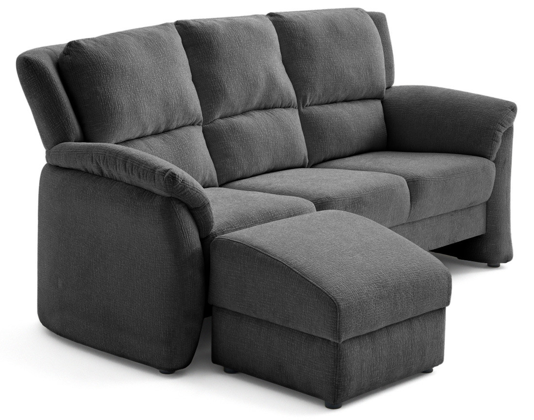 Canapé droit 3 places en tissu velours relief Bastille