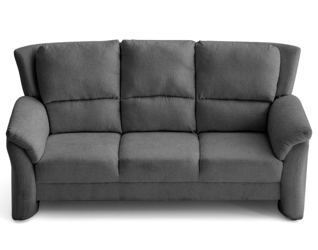 Canapé droit 3 places en tissu velours relief Bastille