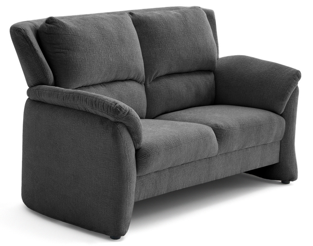 Canapé droit 2 places en tissu velours relief Bastille