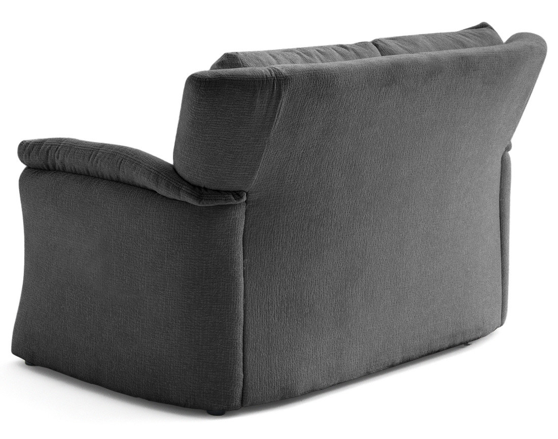 Canapé droit 2 places en tissu velours relief Bastille