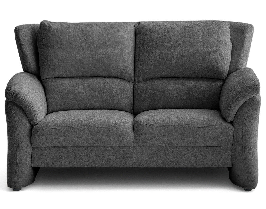 Canapé droit 2 places en tissu velours relief Bastille