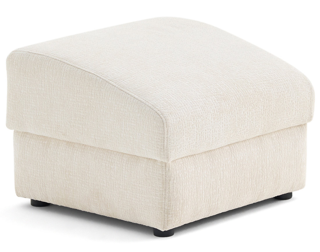 Pouf en tissu velours relief Bastille