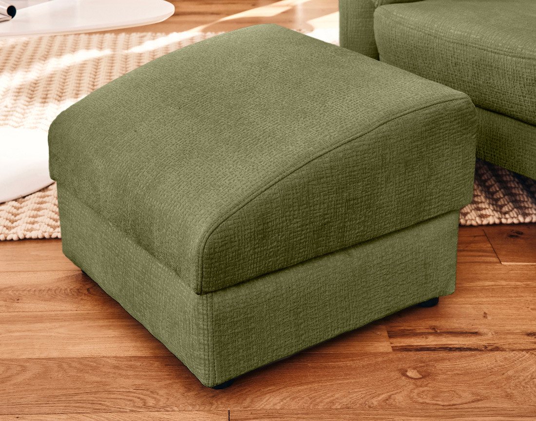 Pouf en tissu velours relief Bastille