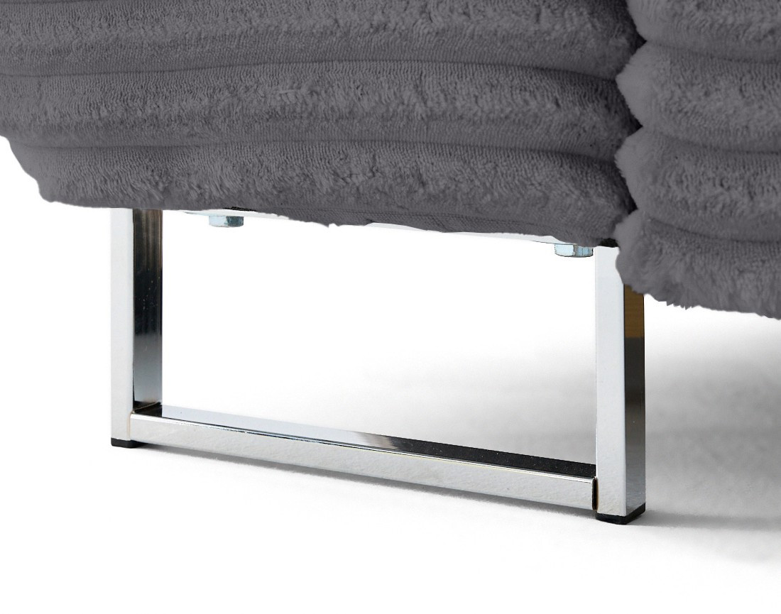 Canapé d'angle droit 5 places convertible avec coffre et têtières en velours côtelé grosses côtes Zaria