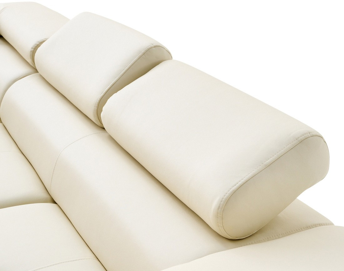 Canapé d'angle gauche 5 places convertible avec coffre et têtières en simili Zaria