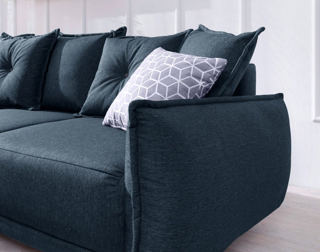 Lena - Canapé scandinave d'angle réversible convertible avec rangement