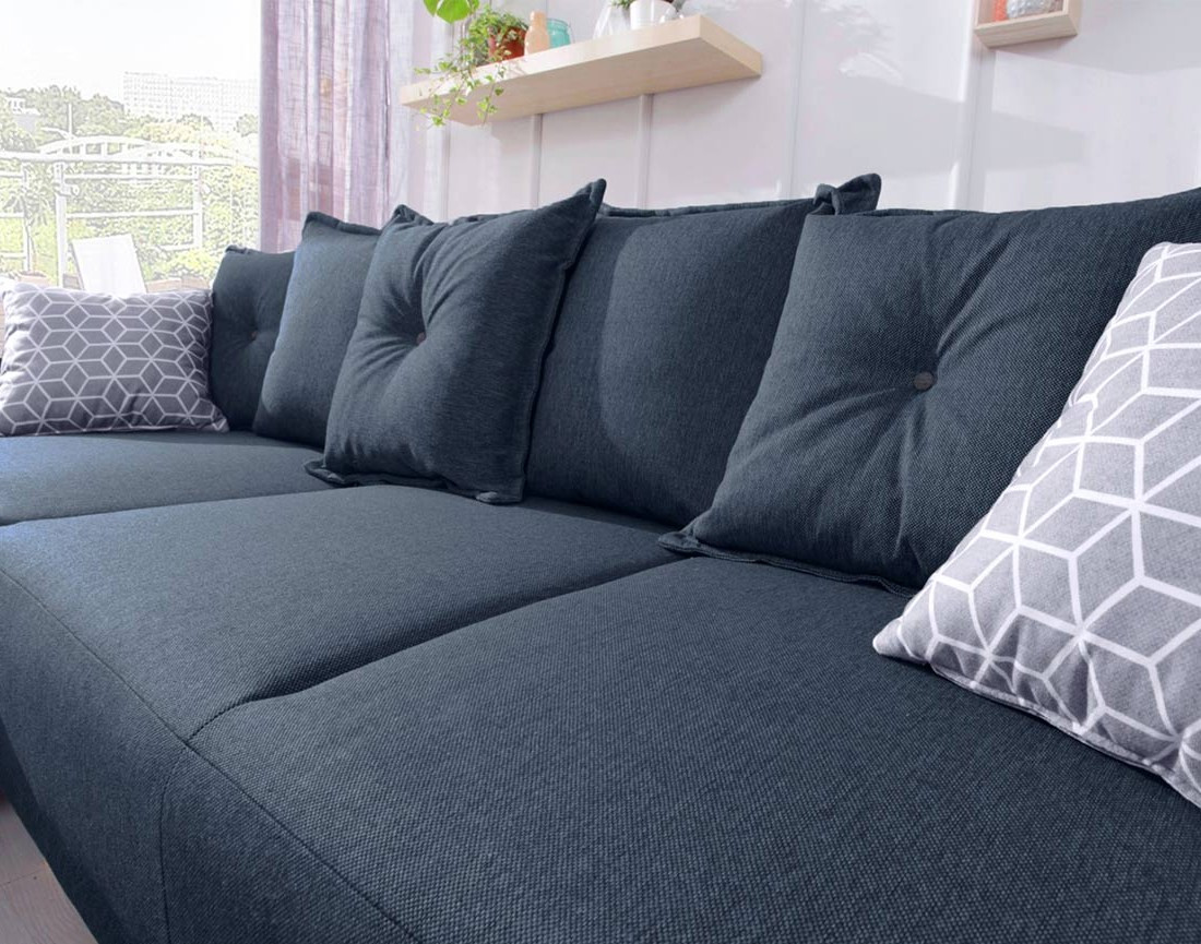 Lena - Canapé scandinave d'angle réversible convertible avec rangement