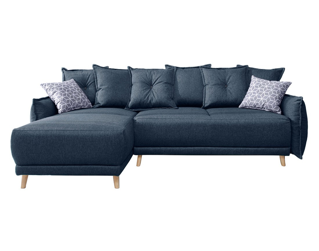 Lena - Canapé scandinave d'angle réversible convertible avec rangement