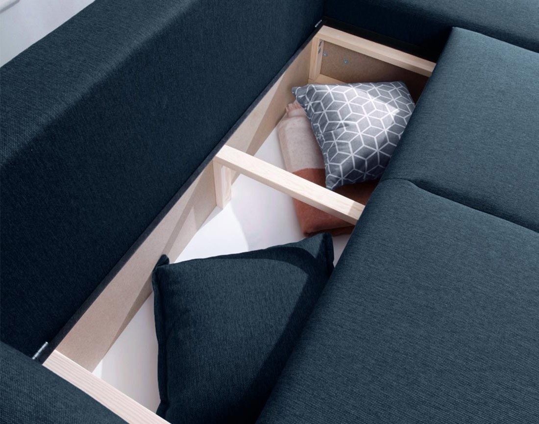 Lena - Canapé scandinave d'angle panoramique convertible gauche