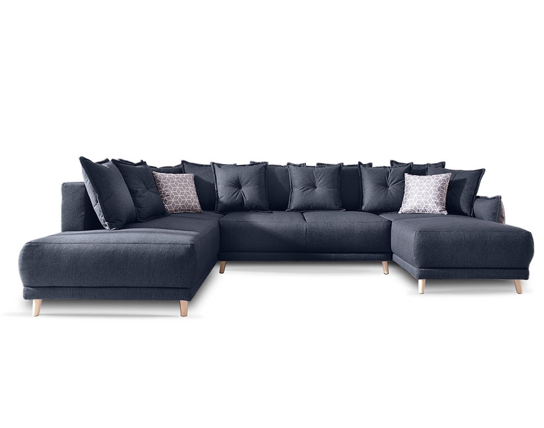 Lena - Canapé scandinave d'angle panoramique convertible gauche