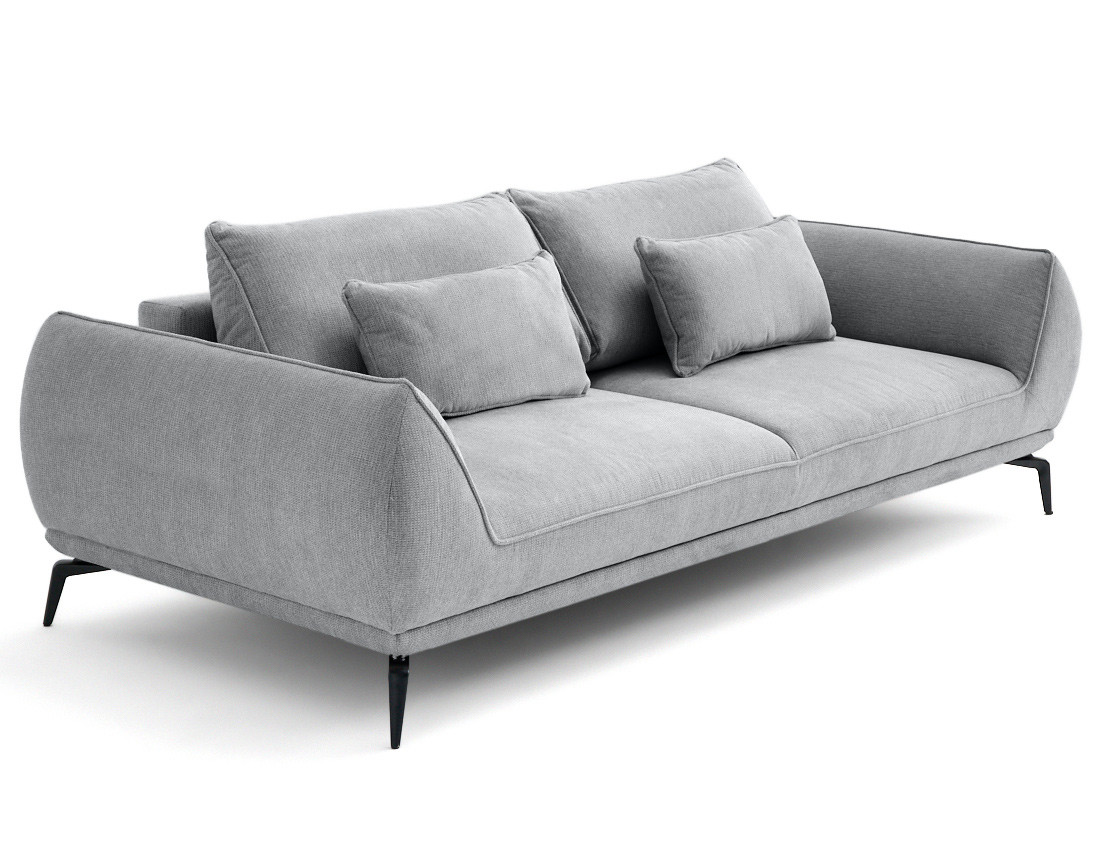 Canapé droit 3 places convertible en tissu texturé Arica