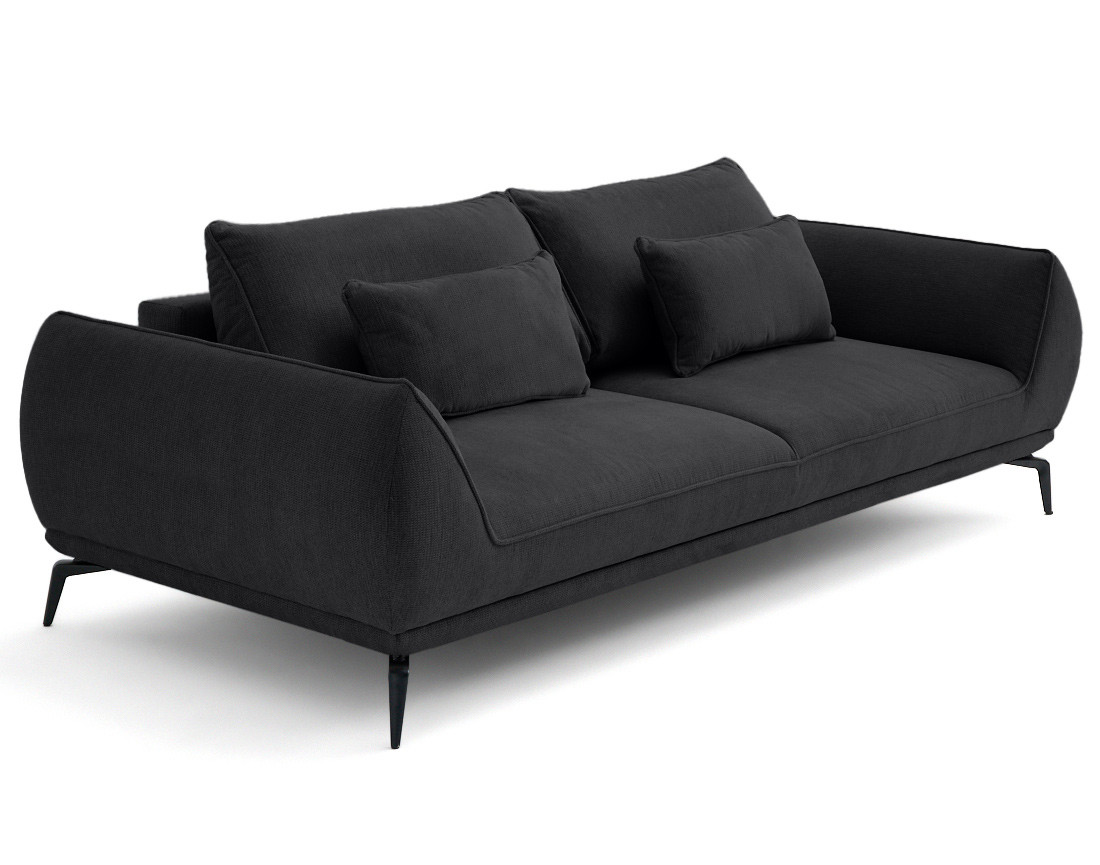 Canapé droit 3 places convertible en tissu texturé Arica