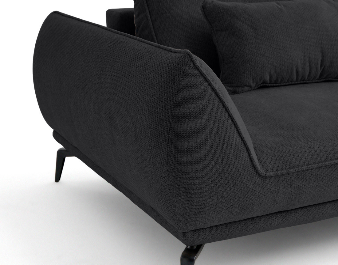 Canapé droit 3 places convertible en tissu texturé Arica