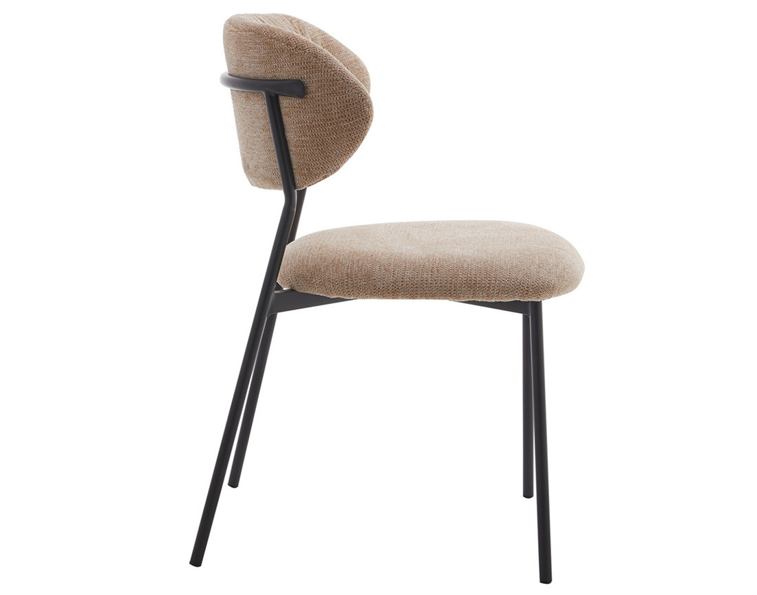 Lot de 4 chaises en tissu beige Rosita
