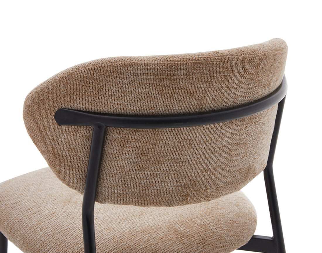 Lot de 4 chaises en tissu beige Rosita