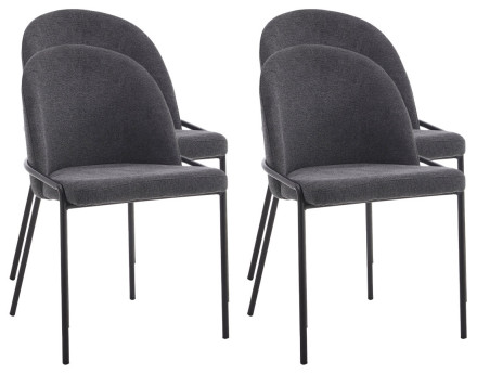 Lot de 4 chaises en tissu gris anthracite Imelda